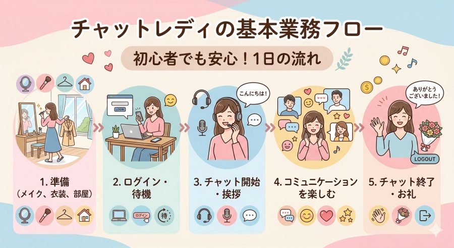 チャットレディの仕事で実際に何をする?基本業務の流れ