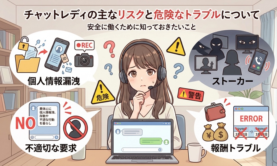チャットレディの主なリスクと危険なトラブルについて