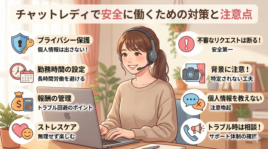 チャットレディで安全に働くための対策と注意点