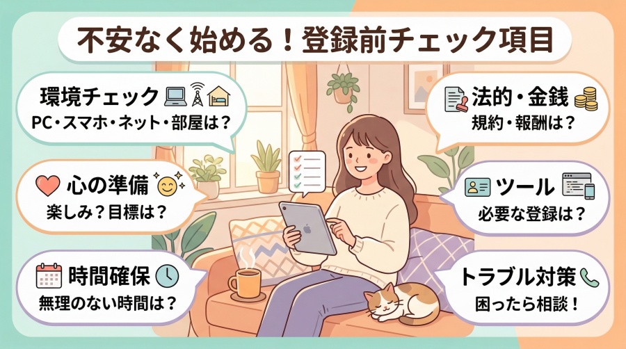 初心者が不安なく始めるための登録前チェック項目