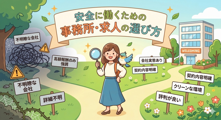 安全に働くための事務所・求人の選び方