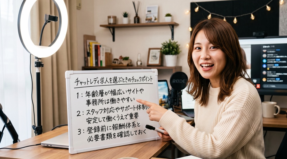 チャットレディ求人を選ぶときのチェックポイント